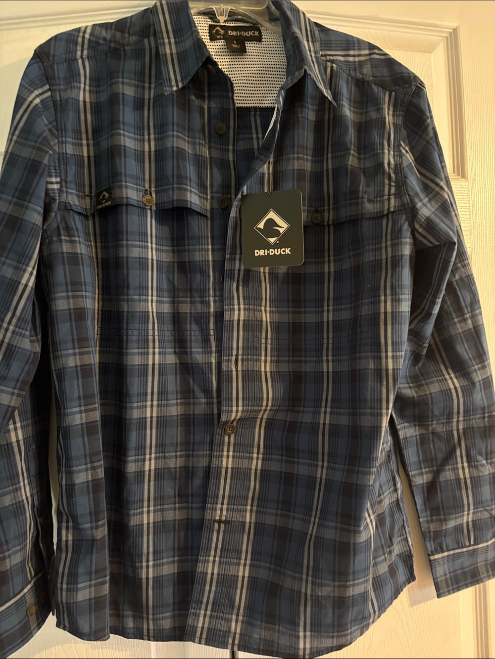 Dri-Duck Blue Plaid Button-Up Shirt